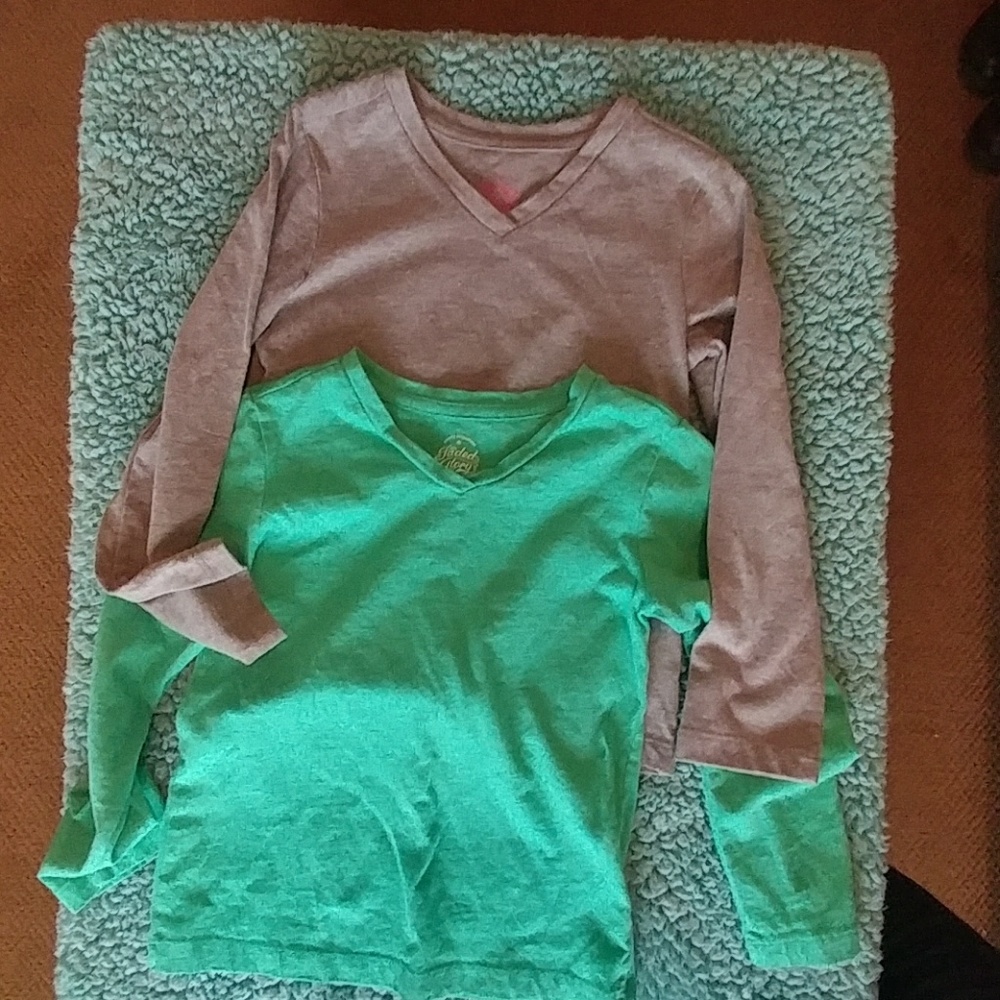 Bundle of 2 long sleeve v neck tees